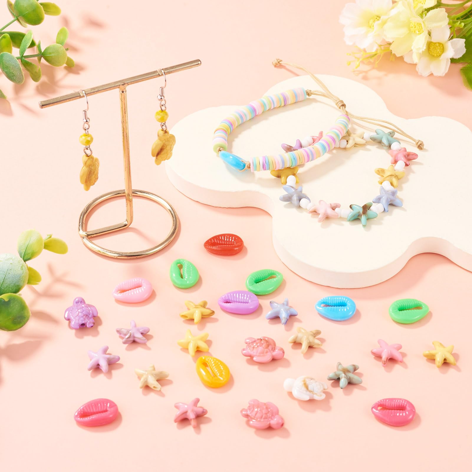 Amazon.co.jp: Craftdady 海洋動物アクリルビーズ、ウミガメ亀、ヒトデ